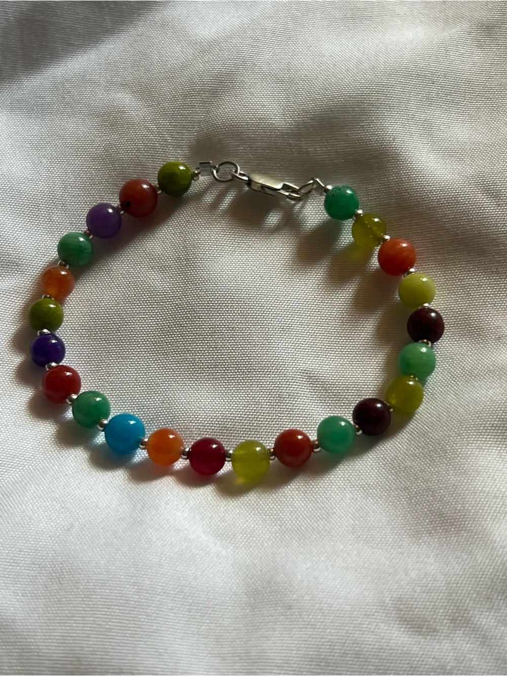 Candy Jade sterling silver bracelet
